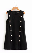 Load image into Gallery viewer, Simple Round Neck Sleeves Buttons Mini Dress
