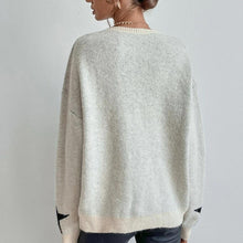 Load image into Gallery viewer, Casual Long Sleeve Crewneck Star Print Pullover Knit Sweater Top
