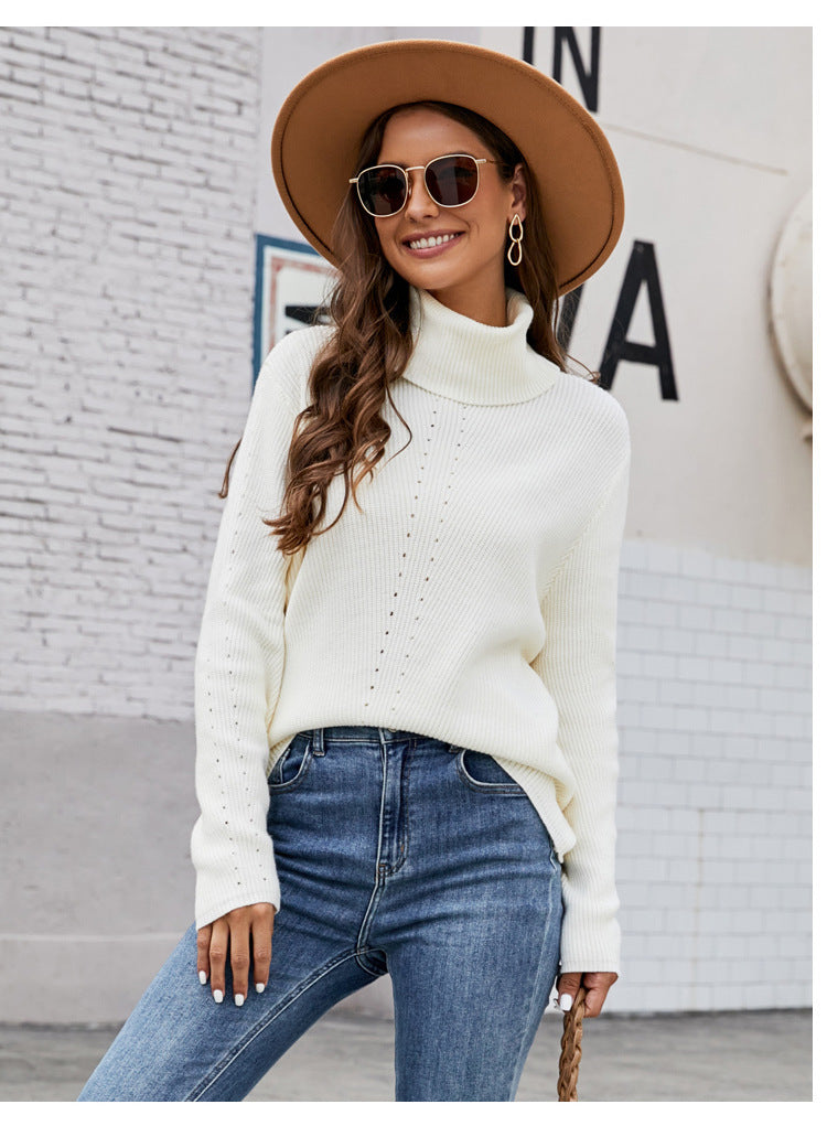 Effortless Comfort Loose Turtleneck Pullover Sweater