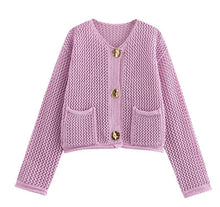 Load image into Gallery viewer, Classic Long Sleeves Pockets Cardigan
