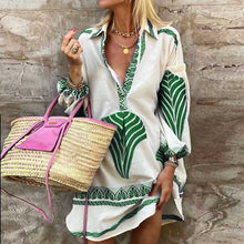 Load image into Gallery viewer, Long Sleeves Ocean Drive Printed Tunic Mini Dress
