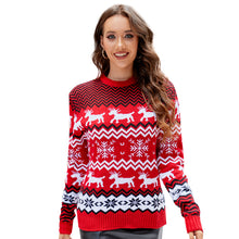 Load image into Gallery viewer, Reindeer Snowflake Couple Christmas Ugly Sweater
