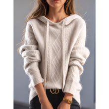 Load image into Gallery viewer, Classic Jacquard Knit Hooded Sweater
