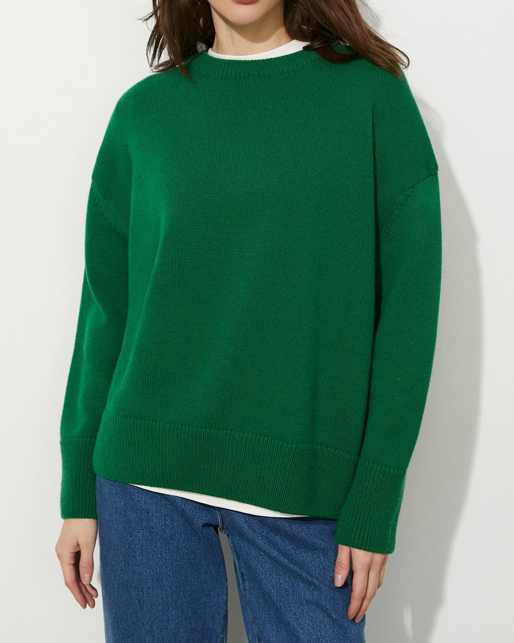 Crew Neck Loose Autumn And Winter Solid Color Knitted Sweater