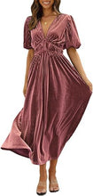Load image into Gallery viewer, Elegant V-Neck Velvet Maxi Dress Wedding Guest Formal Party Long Dress
