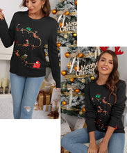 Load image into Gallery viewer, Christmas Sweater Long Sleeve Sequined Reindeer Winter Pullover
