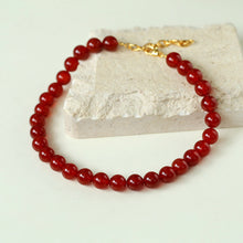 Load image into Gallery viewer, Vintage 18k Gold Plated Big Red Beaded Choker Necklace
