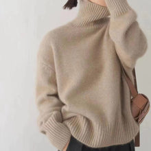 Load image into Gallery viewer, Simple High Neck Long Sleeve Sweater
