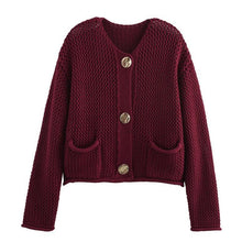 Load image into Gallery viewer, Classic Long Sleeves Pockets Cardigan
