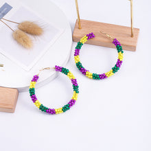 Load image into Gallery viewer, Mardi Gras Beaded Earrings
