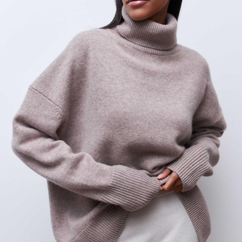 Simple Loose Turtleneck Pullover Sweater