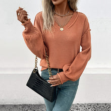 Load image into Gallery viewer, Stylish Long Sleeve Orange Pullover Sweater
