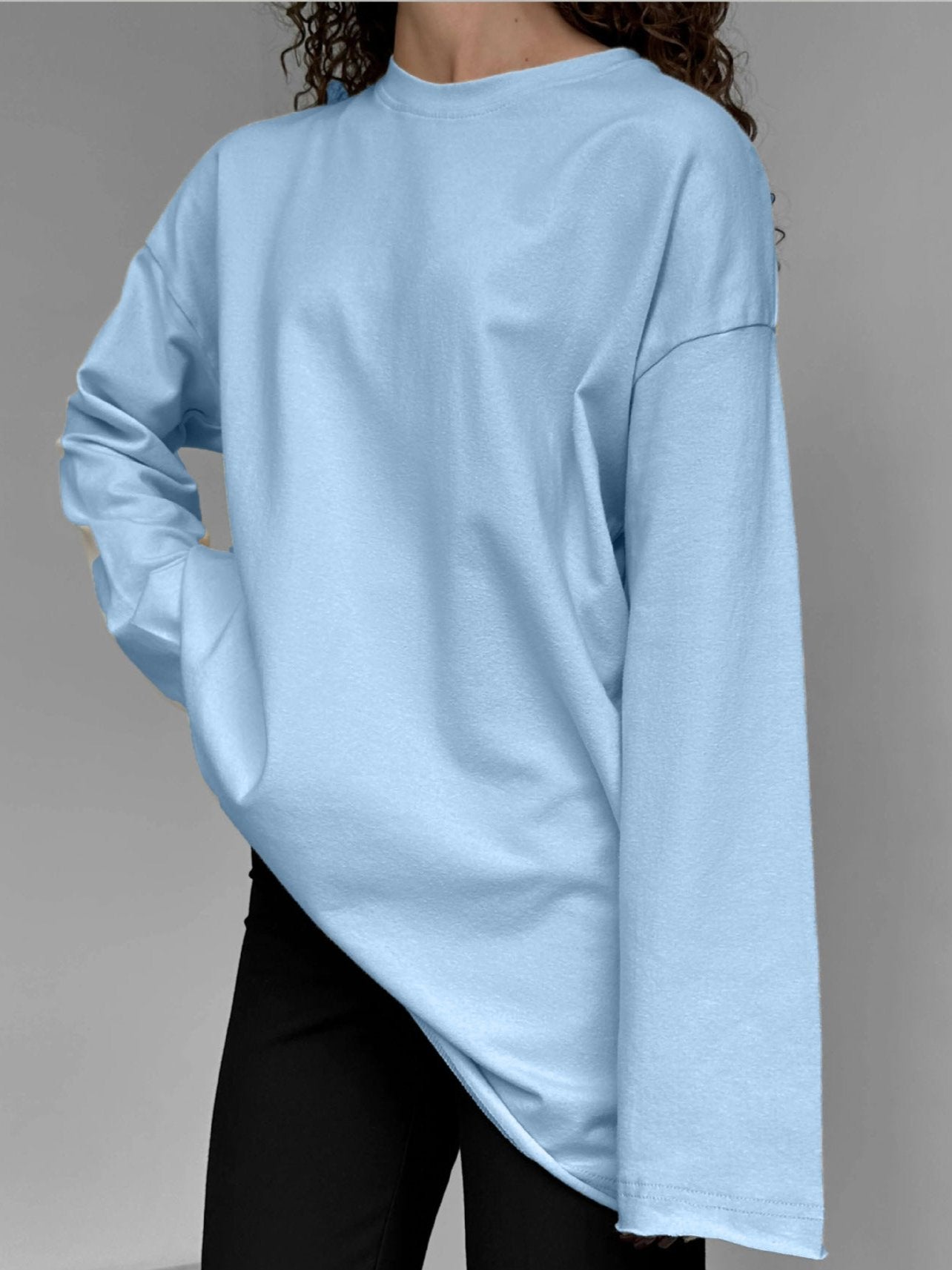 Casual Loose Cotton Long Sleeve T- Shirt