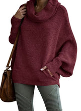 Load image into Gallery viewer, Long Sleeves Cowl Neck Pullover Sweater with Pockets
