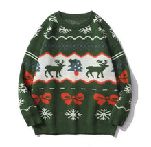 Load image into Gallery viewer, Long Sleeved Round Neck Snowflake Printed Ugly Christmas Sweater
