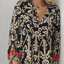 Load image into Gallery viewer, Black Loose Print Long Sleeves Maxi Dress
