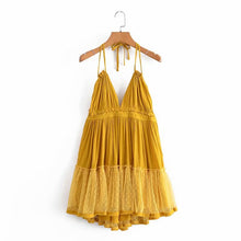 Load image into Gallery viewer, Straps Tiered Backless Mini Sun Dress
