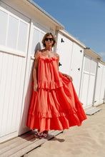 Load image into Gallery viewer, Simple Spaghetti Straps Ruffle Tiered Maxi Dress
