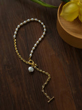 Load image into Gallery viewer, Minimalist Gold Chain Freshwate Pearl Pendant Necklace
