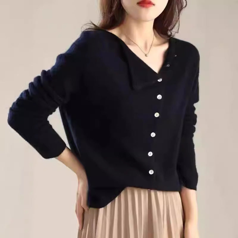 Classic Buttons Down Crew Neck Knitted Cardigan