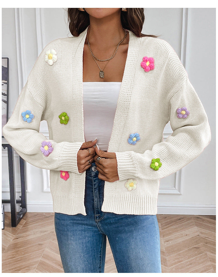 Floral Long Sleeve Open Front Cardigan