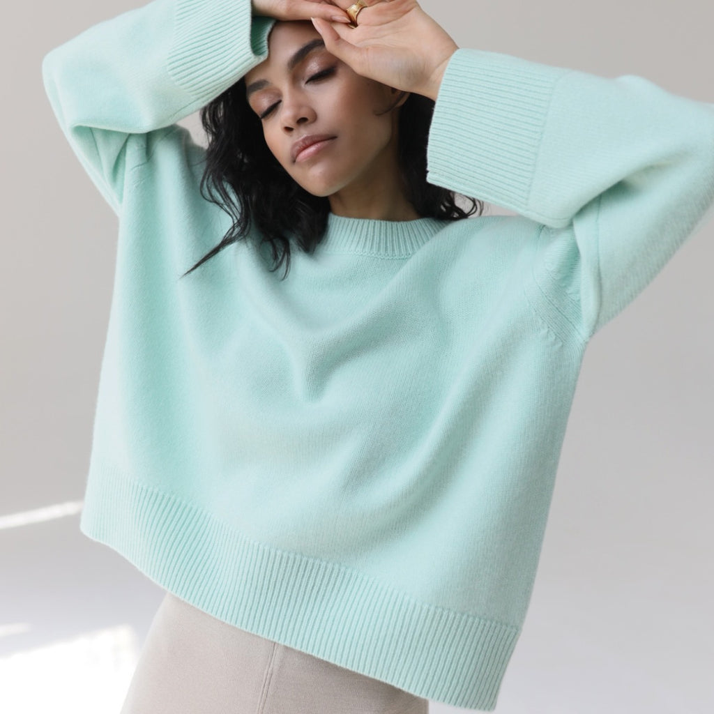 Crew Neck Ribbed Knit Oversized Pullover Sweater
