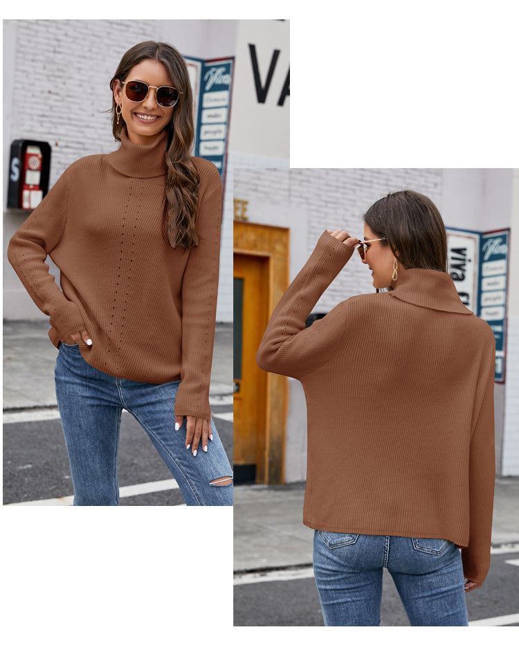 Effortless Comfort Loose Turtleneck Pullover Sweater