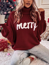 Load image into Gallery viewer, Merry Christmas Turtleneck Long Sleeve Sweater
