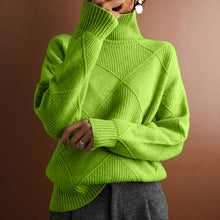 Load image into Gallery viewer, Geometric Turtleneck Long Sleeve Sweater
