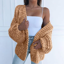 Load image into Gallery viewer, Chunky Oversized Cable Knit Baggy Sleeve Cardigan
