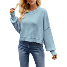 Load image into Gallery viewer, Round Neck Dropped Shoulder Sweater
