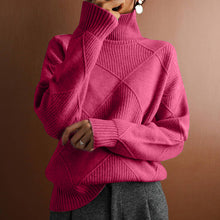 Load image into Gallery viewer, Geometric Turtleneck Long Sleeve Sweater
