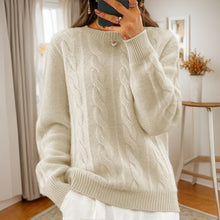 Load image into Gallery viewer, Retro Twist Long Sleeve Ribbed Knit Sweater
