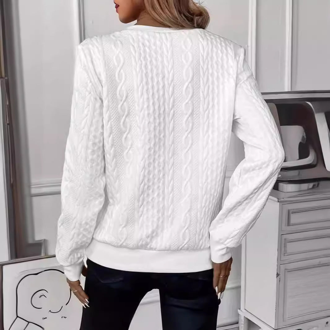 Casual Long Sleeve Zipper Solid Color Sweatshirt