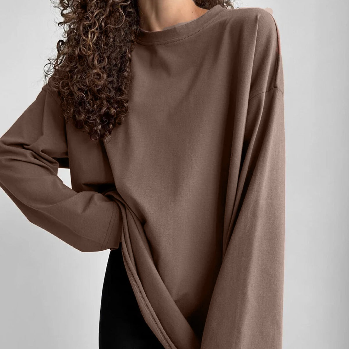 Casual Loose Cotton Long Sleeve T- Shirt