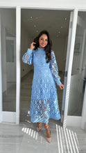 Load image into Gallery viewer, Long Sleeve Hollow Out Lace Midi Dress
