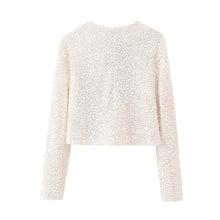 Load image into Gallery viewer, Classic Sequin Jackets Bow Coats Sparkling Holiday Party Cropped Top
