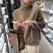 Load image into Gallery viewer, Simple High Neck Long Sleeve Sweater
