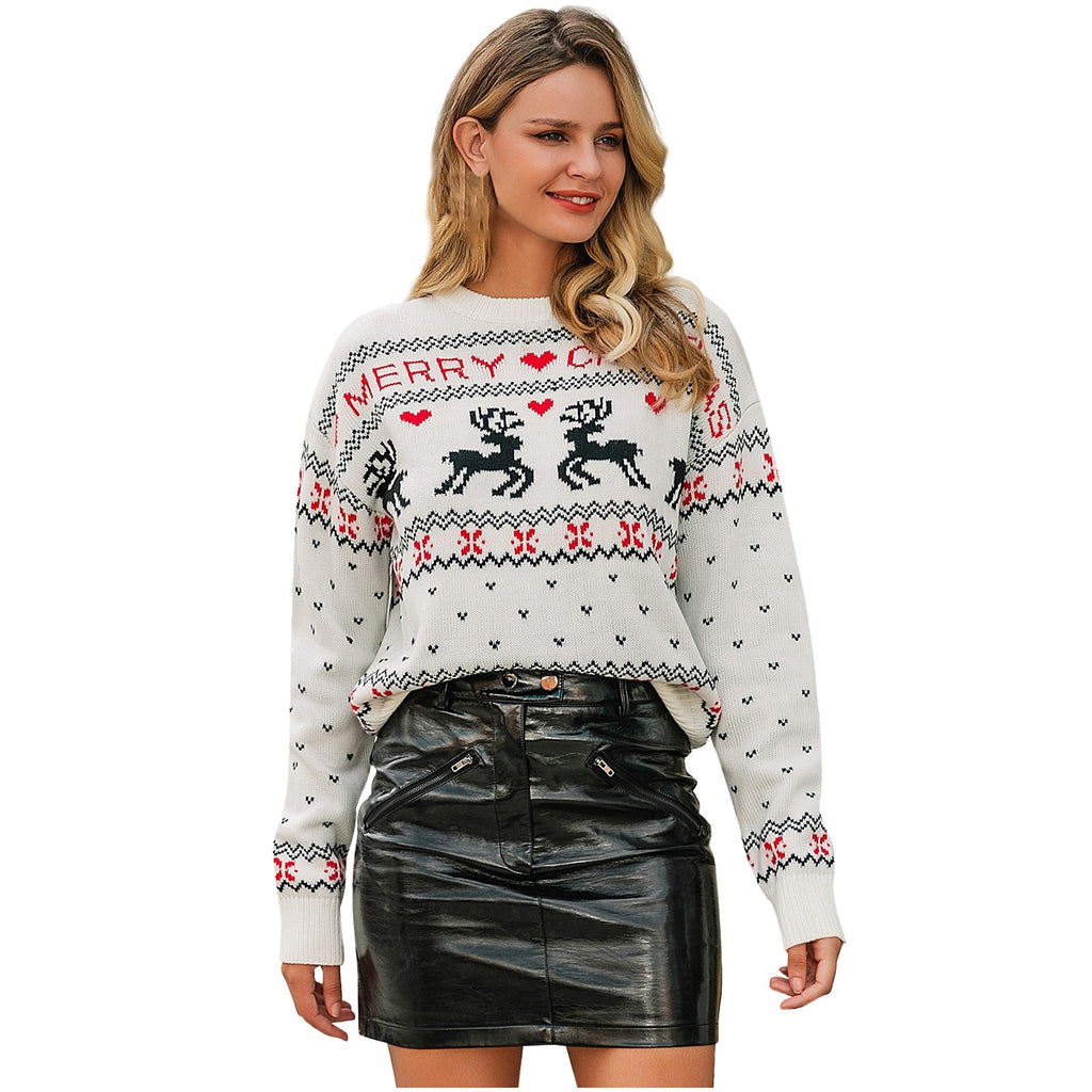 MERRY CHRISTMAS Round Neck Sweater