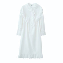 Load image into Gallery viewer, Loose White Cotton Frill Lace Dress
