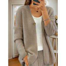 Load image into Gallery viewer, Simple One-button V-neck Knited Cardigan Sweater
