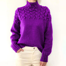 Load image into Gallery viewer, Mock Neck Cable Knitting Pullover Sweater
