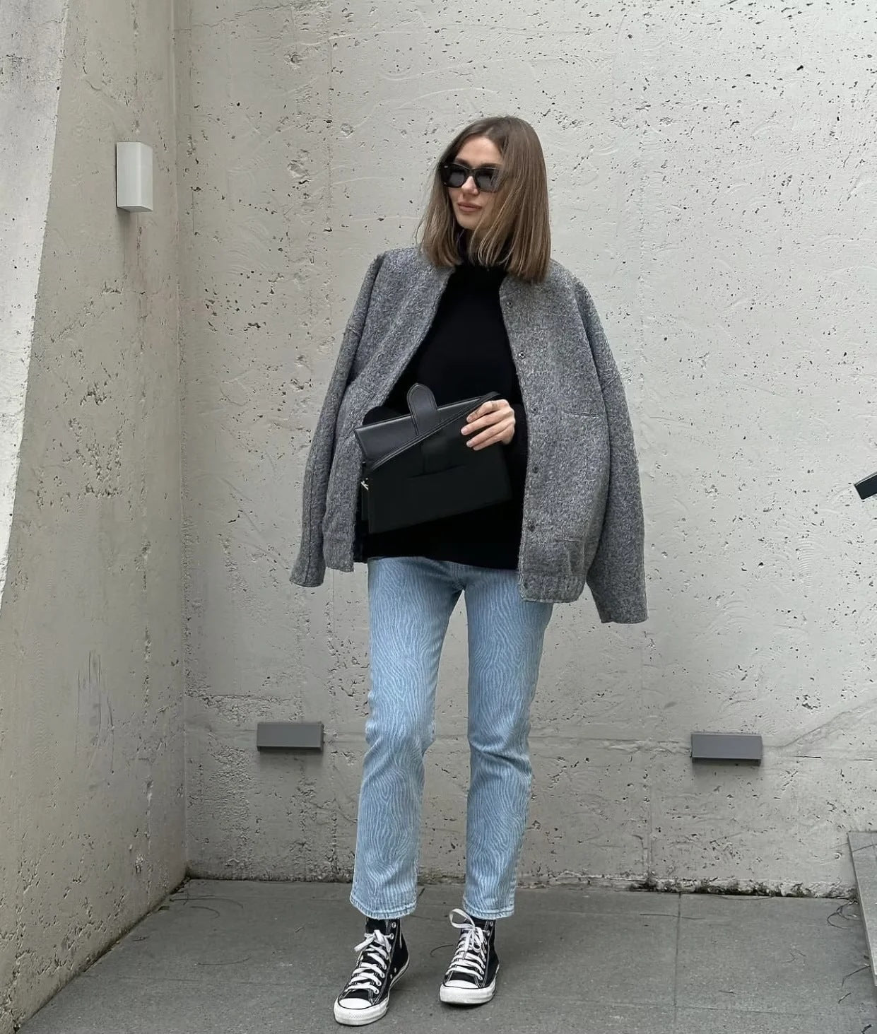 Oversize Stand Up Bomber Jacket