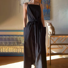 Load image into Gallery viewer, Refined Pockets Spaghetti Straps Tied Waist Maxi Dress
