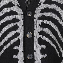 Load image into Gallery viewer, Unisex Halloween Skeleton Knitted Cardigan Sweater
