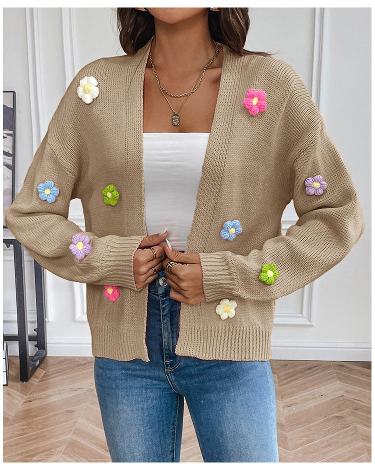 Floral Long Sleeve Open Front Cardigan