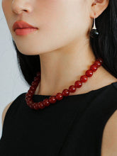 Load image into Gallery viewer, Vintage 18k Gold Plated Big Red Beaded Choker Necklace
