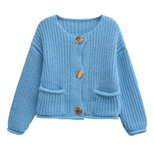 Load image into Gallery viewer, Classic Long Sleeves Pockets Cardigan
