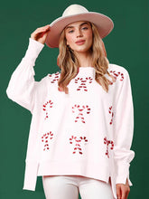 Load image into Gallery viewer, Candy Cane Sequin Crew Christmas Sweatshirt
