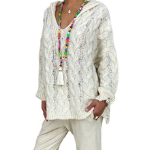 Load image into Gallery viewer, Baggy Casual Knitwear Tops Hooded Jumper Long Sleeve V Neck Loose Sweater
